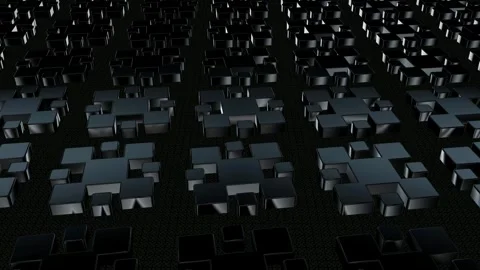 Field of Rotating Black Figures, Reflection, Exclusive, 3D Render, Background Stock Footage 268644852