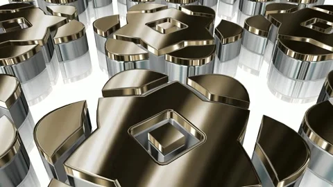 Field of Rotating Figures, Background, Exclusive, Reflection, 3D Render, Shape Stock Footage 268615960