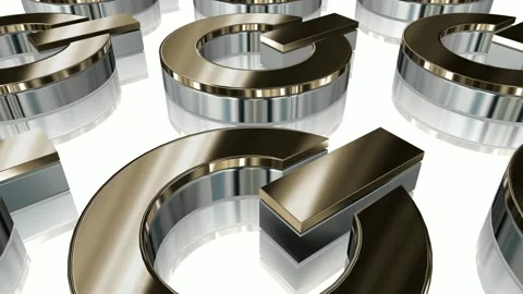 Field of Rotating Figures, Background, Shape, Reflection, Exclusive, 3D Render Stock Footage 268615775