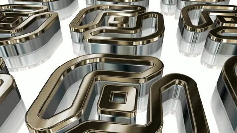 Field of Rotating Figures, Background, Shape, Exclusive, Reflection, 3D Render Stock Footage 268615799