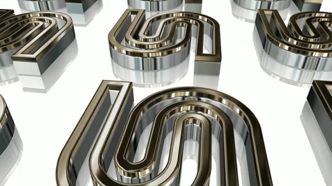 Field of Rotating Figures, Background, Shape, 3D Render, Exclusive, Reflection Stock Footage 268615857