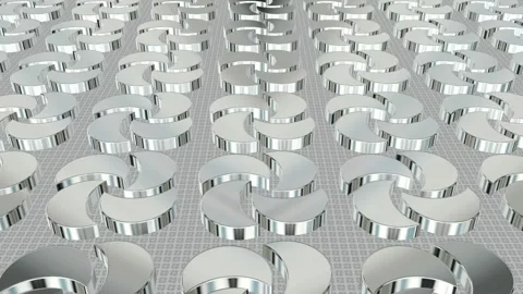 Field of Rotating White Figures, 3D Render, Background, Exclusive, Reflection Stock Footage 268707915