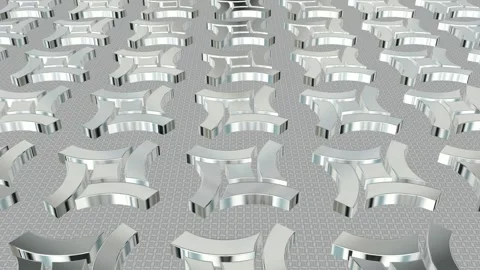 Field of Rotating White Figures, 3D Render, Reflection, Exclusive, Background Stock Footage 268707959