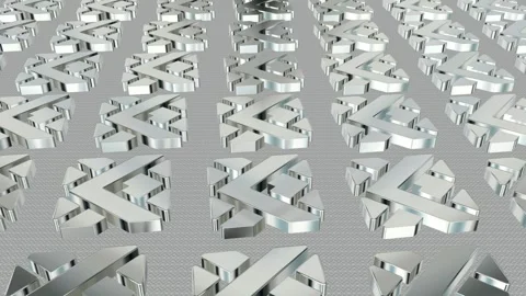 Field of Rotating White Figures, 3D Render, Exclusive, Background, Reflection Stock Footage 268707964