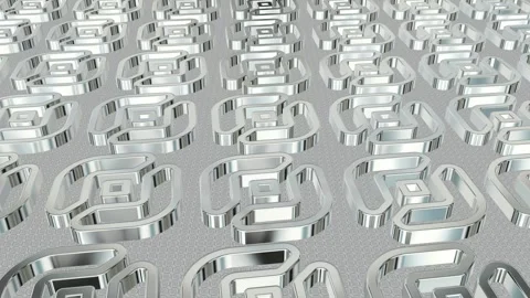 Field of Rotating White Figures, Background, 3D Render, Reflection, Exclusive Stock Footage 268707562