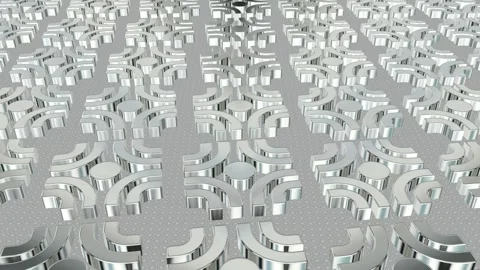 Field of Rotating White Figures, Exclusive, Reflection, Background, 3D Render Stock Footage 268707785