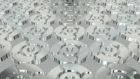 Field of Rotating White Figures, Exclusive, 3D Render, Background, Reflection Stock Footage 268707850