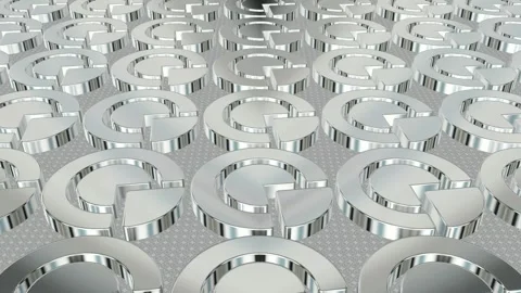 Field of Rotating White Figures, Reflection, Background, Exclusive, 3D Render Stock Footage 268707624