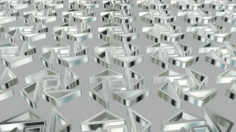 Field of Rotating White Figures, Reflection, Background, 3D Render, Exclusive Stock Footage 268707647