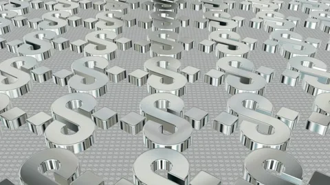 Field of Rotating White Figures, Reflection, Exclusive, Background, 3D Render Stock Footage 268707666