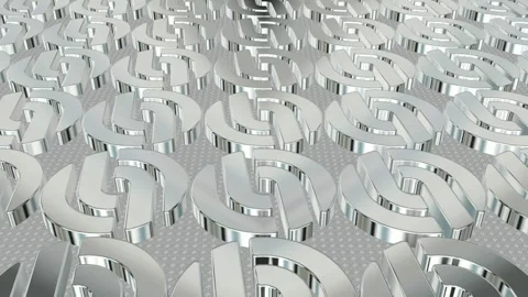Field of Rotating White Figures, Reflection, 3D Render, Background, Exclusive Stock Footage 268707740
