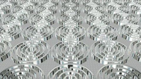 Field of Rotating White Figures, Reflection, 3D Render, Exclusive, Background Stock Footage 268707755