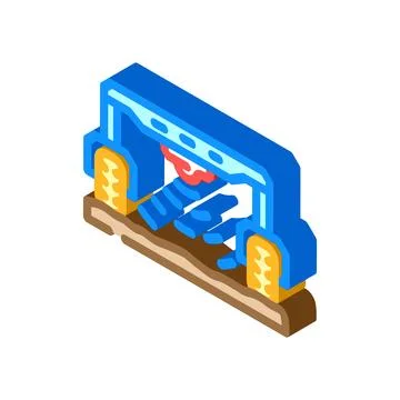 Field scanning robot harvests isometric icon vector illustration Illustrazione stock