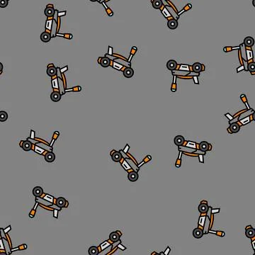Field scanning robot harvests vector seamless pattern Stock Illustration