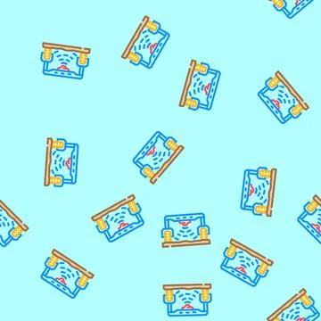 Field scanning robot harvests vector seamless pattern Illustrazione stock