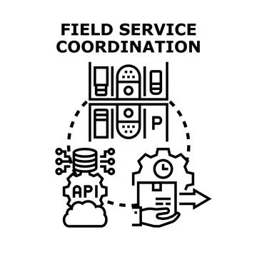 Field service coordination planning and management system Stock Illustration