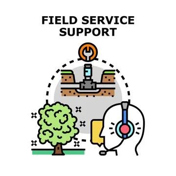 Field service support providing remote assistance line Stock Illustration