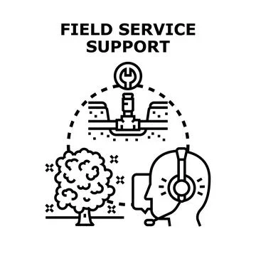 Field service support providing remote assistance line Stock Illustration