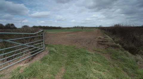 Field with Slow Clouds Video stock 22839565