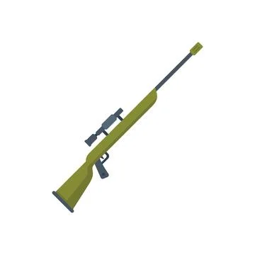 Field sniper icon flat vector. Rifle gun Stock Illustration