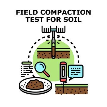 Field soil compaction density testing and analysis Stock Illustration