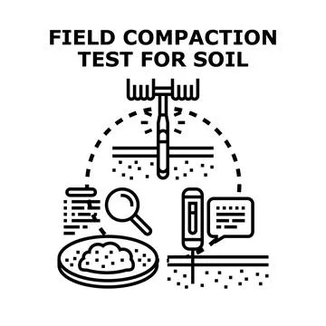 Field soil compaction density testing and analysis Stock Illustration