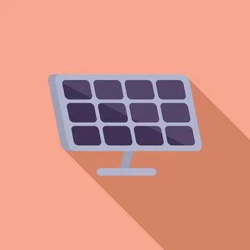 Field solar panel icon flat vector. Lamp cell power Stock Illustration