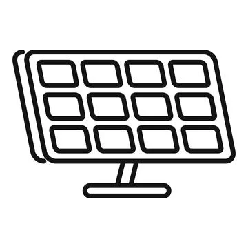 Field solar panel icon outline vector. Lamp cell power Stock Illustration