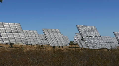 Field of Solar Panels Stock Footage 41377700