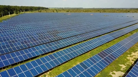 Field Of Solar Panels Stock Footage 79753627