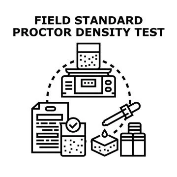Field standard proctor density test concept illustration Stock Illustration