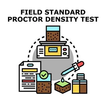 Field standard proctor density test concept illustration Stock Illustration