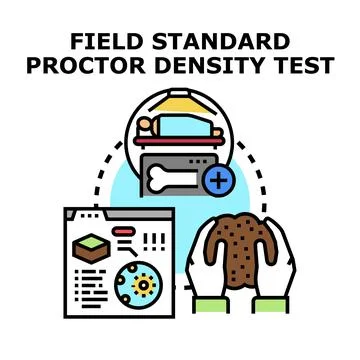Field standard proctor density test concept illustration Stock Illustration