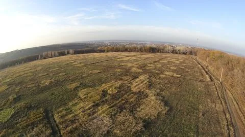 Field, steppe. View from a quadcopter Stock Photos