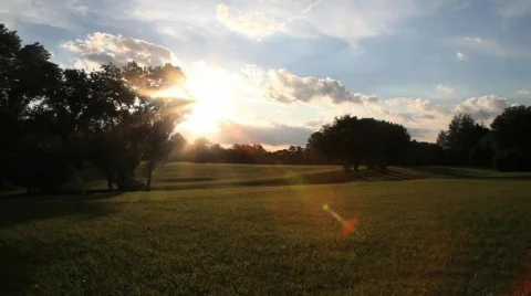 Field Sunset 5 (Tilt Up) Stock Footage 760918