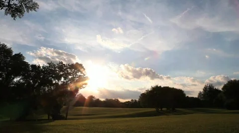 Field Sunset 6 (Tilt Down) Stock Footage 760913