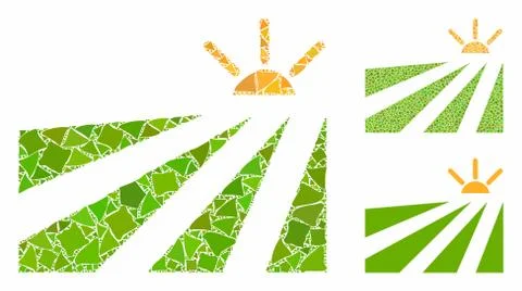 Field sunset Composition Icon of Bumpy Parts Stockillustratie