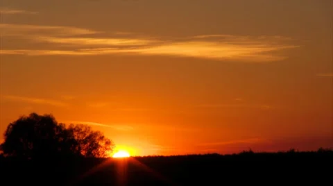 Field sunset timelapse. Stock Footage 37812726