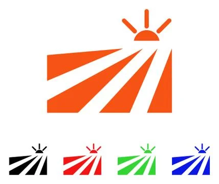 Field Sunset Vector Icon Stock Illustration