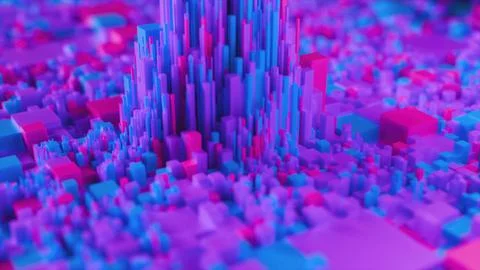 Field of Technological Cubes Stock Illustration