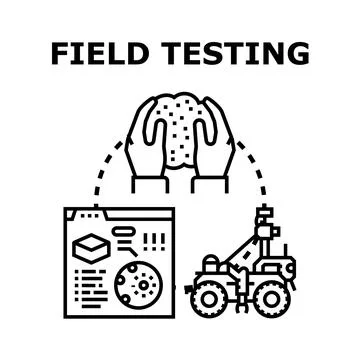 Field testing natural environment analyzing scientific data Illustrazione stock