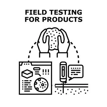 Field testing new products using soil analysis Stock Illustration