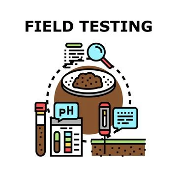 Field testing soil quality and agricultural research analysis process Stock Illustration
