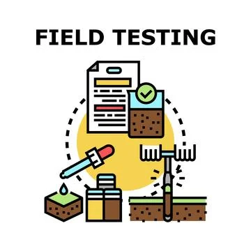 Field testing soil quality and agricultural research analysis Stock-Illustration