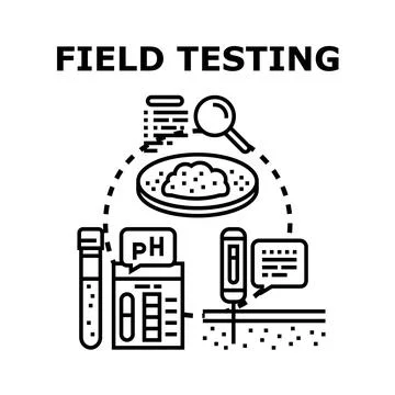 Field testing soil quality and agricultural research analysis process Stock Illustration