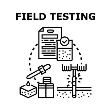 Field testing soil quality and agricultural research analysis Stock Illustration