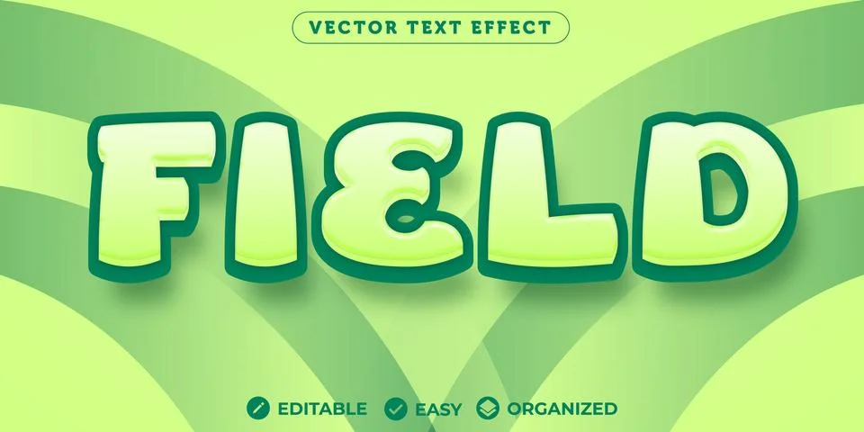 Field Text Effect,Fully Editable Font Text Effect Stock Illustration