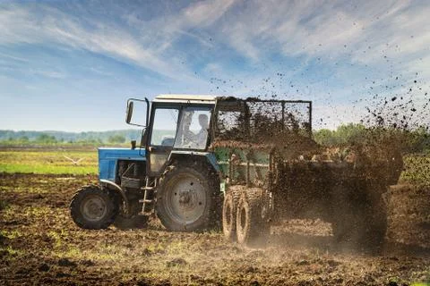 Field tractor at work Foto stock