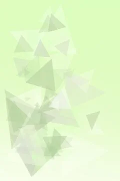 A field of translucent geometric triangles floats across a vivid lime-green.. Illustrazione stock