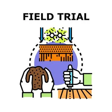 Field trial concept developing agriculture planting experiment Stock Illustration